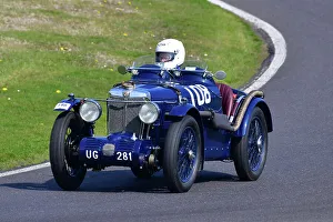 Prints of Christopher Edmondson, MG C Type, Allcomers Handicap Race, a five lap race with the objective being that all vehicles irrespective of size, weight or engine power, have an equal prospect of winning The Vintage Sports Car Club, Seaman And Len Thompson Trophies Race Meeting, Cadwell Park Circuit, Louth, Lincolnshire, England, June, 2022 Prints: CJ10 7843 Christopher Edmondson, MG C Type