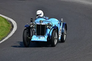Prints of Simon Jackson, MG PB, Allcomers Handicap Race, a five lap race with the objective being that all vehicles irrespective of size, weight or engine power, have an equal prospect of winning, VSCC The Vintage Sports Car Club, Seaman And Len Thompson Trophies Race Meeting, Cadwell Park Circuit, Louth, Lincolnshire, England, June, 2022 Prints: CJ10 7849 Simon Jackson, MG PB