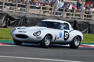 Jaguar Classic Challenge For Pre-1966 Jaguar Cars Prints: CJ10 8877 Jonathan Mitchell, Jaguar E-Type semi-lightweight
