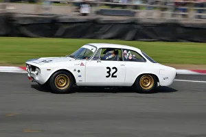 Prints of Bernado Hartogs, Will Nuthall, Alfa Romeo GTA, Sixties Touring Car Challenge with U2TC for Under two Litre Touring Cars, following a rolling start Donington Historic Festival April-May 2022 Prints: CJ10 8986 Bernado Hartogs, Will Nuthall, Alfa Romeo GTA
