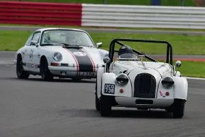 HSCC Historic Road Sports With Historic Touring Cars And Ecurie Classic Prints: CJ11 0213 Alan House, Morgan Plus 4, Andrew Walton, Porsche 911