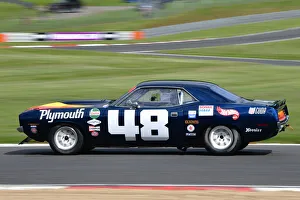 Prints of Matthew Snowball, Plymouth Cuda Trans Am, Youngtimer Touring Car Challenge, an eclectic mix of; touring cars, sports cars, prototypes, Le Mans cars from Great Britain, mainland Europe Masters Historic Festival - Brands Hatch - 28th/29th May 2022 Prints: CJ11 1675 Matthew Snowball, Plymouth Cuda Trans Am