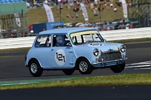 Prints of Chris Pearson, John Johnsen, Austin Mini Cooper, An impressive grid for the Tony Dron Memorial Trophy for MRL Historic Touring Cars, a 45 minute race on the full Grand Prix circuit The Classic Silverstone August 2022 Prints: CJ11 8228 Chris Pearson, John Johnsen, Austin Mini Cooper