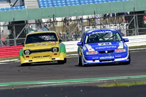 Prints of John Pearson, Gary Pearson, Vauxhall Cavalier Ecosse, Nick Whale, Lionel Abbott, Ford Escort RS 1600, An impressive grid for the Tony Dron Memorial Trophy for MRL Historic Touring Cars The Classic Silverstone August 2022 Prints: CJ11 8244 John Pearson, Gary Pearson