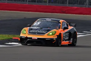 Prints of Seb Hopkins, Porsche 718 Cayman GT4 RS CS, Masters GT4 Classic Silverstone Challenge, two thirty minute races for vehicles constructed to GT4 regulations, divided into two classes The Classic Silverstone August 2022 Prints: CJ12 0504 Seb Hopkins, Porsche 718 Cayman GT4 RS CS
