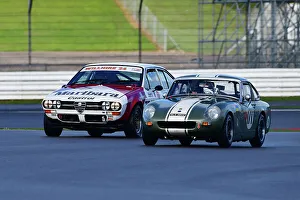 HRDC Dunlop Allstars With HRDC Classic Alfa Challenge, Motor Racing Legends Prints: CJ12 4023 Andrew Giles, MG Ashley GT, James Gibbons, Alfa Romeo Alfetta GTV