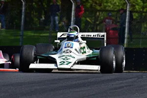 Prints of Mark Hazell, Williams FW07B, Masters Racing Legends, two races of twenty minutes for F1 cars from the years 1966 to 1985, split into four classes, Jackie Stewart, Patrick Head, Niki Lauda Masters Historic Festival, Brands Hatch, May 2023 Prints: CJ12 9280 Mark Hazell, Williams FW07B