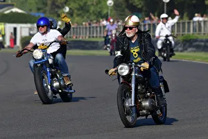 Prints of David Jarvis, 1959 Ducati Elite, Track Parade - Motorcycle Celebration, circa 200 bikes featured in the morning parade laps, including sidecar outfits and motor trikes Goodwood Revival 2023 Prints: CJ13 2180 David Jarvis, 1959 Ducati Elite