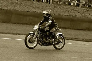 Prints of Patrick Walker, John Leigh Pemberton, Vincent Black Lightning, Barry Sheene Memorial Trophy Goodwood Revival Prints: CJ14 9503sepia Patrick Walker, John Leigh Pemberton, Vincent Black Lightning