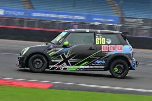 Prints of Louis Fleet, MINI Cooper, Team Avago, Vertu MINI Challenge Trophy 2024, 20 minute races, single marque racing, cars are based on the R50 MINI Cooper, fitted with the 130bhp BTCC Silverstone September 2024 Prints: CJ15_0937 Louis Fleet, MINI Cooper, Team Avago.jpg