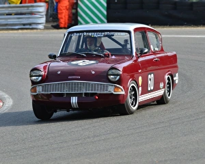 Prints of Mike Koskela, Ford Anglia 105E, Historic Touring Cars Championship, HSCC, ByBox race day, Brands Hatch HSCC Events 2013 Prints: CJ4 8842 Mike Koskela, Ford Anglia 105E