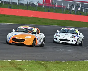 TCR UK Championship, Rounds 1 And 2, Silverstone, Sunday 1st April 2018 Prints: CJ7 1487 Carl Garnett, Steve Roberts, Mazda MX-5 Mk3