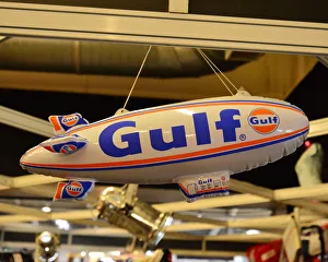 <b class=qtipBold><figcaption>CJ7 7199 Gulf airship</figcaption></b><br>Gulf airship, Race Retro, Exhibition, Sunday 24th February, 2019, retro, nostalgia, motorsport, cars, vehicles, racing, classic cars, historic cars, nostalgia, vehicles, cars, rallying, retro, off road, outside, NAEC, National Agricultural Exhibition Centre, Stoneleigh Park, Warwickshire, England,<br><em>© 2019 Chris McEvoy, www.cjm-photography.co.uk, all rights reserved</em> CJ7 7199 Gulf airship