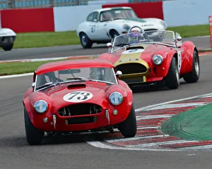 Donington Historic Festival, May 2019 Prints: CJ7 8588 Christopher Milner, Nigel Greensall, Shelby Cobra