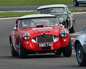 Donington Historic Festival, May 2019 Prints: CJ7 8593 Martyn Corfield, Mark Midgley, Austin Healey 3000