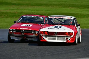 Prints of Very close racing, Lawrence Alexander, Alfa Romeo Alfetta GTV 2000, Stephen Chase, Alfa Romeo Alfetta GTV 2000, HRDC Classic Alfa Challenge for Classic and Historic Alfa Romeo Festival Italia, Brands Hatch, Fawkham, Kent, England, Sunday 15th August, 2021 Prints: CJ9 4745 Lawrence Alexander, Alfa Romeo Alfetta GTV 2000 Stephen Chase