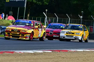 Prints of Keith Waite, Alfa Romeo 75, Simon Hampton, Alfa Romeo 33, James Ford, Alfa Romeo 156, 750MC HITEK Alfa Romeo Championship, Festival Italia, Brands Hatch, Fawkham, Kent, England, Sunday 15th August Festival Italia, Brands Hatch, Fawkham, Kent, England, Sunday 15th August, 2021 Prints: CJ9 4939 Keith Waite, Alfa Romeo 75, Simon Hampton, Alfa Romeo 33, James Ford