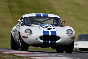 Prints of Ben Adams, Peter Adams, Jaguar E-Type, Gentlemen Drivers, Sports cars, GT cars, Masters Historic Festival, Brands Hatch Grand Prix Circuit, May 2021, Fawkham, Longfield, Kent, England Masters Historic Festival, Brands Hatch Grand Prix Circuit, May 2021 Prints: CJM-P 1027 Ben Adams, Peter Adams, Jaguar E-Type