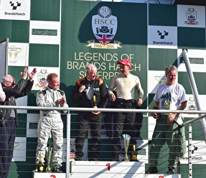 HSCC Legends Of Brands Hatch Super Prix, July 2016 Prints: CM14 7962 Bill Cowing, on the podium