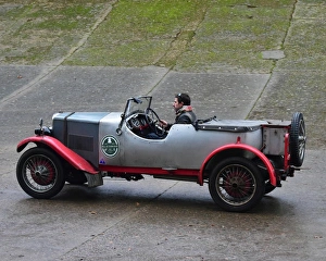 VSCC New Year Driving Tests, Brooklands, January 2017 Prints: CM17 5092 Tim Brown, Michael Brown, Riley 9 Tourer