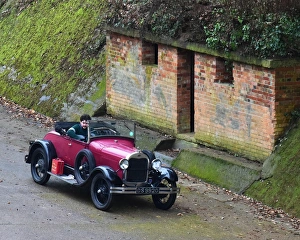VSCC New Year Driving Tests, Brooklands, January 2017 Prints: CM17 5386 Kit Hedley, Ford Model A Roadster