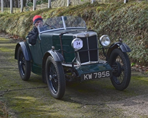 <b class=qtipBold><figcaption>CM22 2923 Nigel Stroud, MG M Type</figcaption></b><br>Nigel Stroud, MG M Type, Vintage Sports Car Club, VSCC, New Year Driving Tests, Brooklands, Sunday, 28th January 2018, competition, Fun, historic cars, iconic, nostalgia, outdoors, pre-war, retro, saloon cars, sports, sports cars, Surrey, tests, trials, vintage cars, classic cars, Chris McEvoy, cjm-photography, retro, nostalgia,<br><em>© 2018 www.cjm-photography.co.uk,all rights reserved</em> CM22 2923 Nigel Stroud, MG M Type