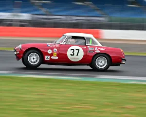 HSCC Silverstone International Trophy Meeting, June 2018 Prints: CM24 1121 Beverley Phillips, Oliver Phillips, Chris Phillips, MG B