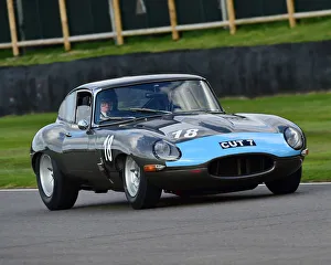 Goodwood Revival 2018 Prints: CM25 6025 Rob Huff, Richard Meins, Jaguar E-Type FHC