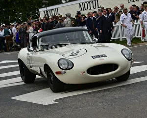 Goodwood Revival 2018 Prints: CM25 7068 Martin Hunt, Andy Priaulx, Jaguar E-Type semi-lightweight