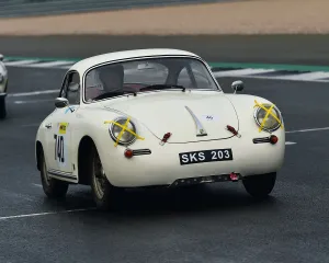 <b class=qtipBold><figcaption>CM26 6305 Sean Bramhall, Porsche 356</figcaption></b><br>Sean Bramhall, Porsche 356, VSCC, Pomeroy Trophy, Silverstone, 16th February 2019, cars, competition, February, Fun, historic cars, iconic, motor sport, motorsport, nostalgia, outdoors, Pomeroy trophy, pre-war, retro, saloon cars, Silverstone, sports, sports cars, tests, trials, vintage cars, Vintage Sports Car Club, fast, speed, competition, cars, vehicles,<br><em>© 2019 Chris McEvoy, www.cjm-photography.co.uk, all rights reserved</em> CM26 6305 Sean Bramhall, Porsche 356