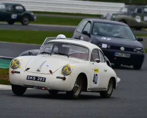 <b class=qtipBold><figcaption>CM26 6774 Sean Bramhall, Porsche 356</figcaption></b><br>Sean Bramhall, Porsche 356, VSCC, Pomeroy Trophy, Silverstone, 16th February 2019, cars, competition, February, Fun, historic cars, iconic, motor sport, motorsport, nostalgia, outdoors, Pomeroy trophy, pre-war, retro, saloon cars, Silverstone, sports, sports cars, tests, trials, vintage cars, Vintage Sports Car Club, fast, speed, competition, cars, vehicles,<br><em>© 2019 Chris McEvoy, www.cjm-photography.co.uk, all rights reserved</em> CM26 6774 Sean Bramhall, Porsche 356