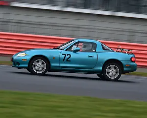 <b class=qtipBold><figcaption>CM26 7069 Dennis Bingham, Mazda MX-5</figcaption></b><br>Dennis Bingham, Mazda MX-5, VSCC, Pomeroy Trophy, Silverstone, 16th February 2019, cars, competition, February, Fun, historic cars, iconic, motor sport, motorsport, nostalgia, outdoors, Pomeroy trophy, pre-war, retro, saloon cars, Silverstone, sports, sports cars, tests, trials, vintage cars, Vintage Sports Car Club, fast, speed, competition, cars, vehicles,<br><em>© 2019 Chris McEvoy, www.cjm-photography.co.uk, all rights reserved</em> CM26 7069 Dennis Bingham, Mazda MX-5