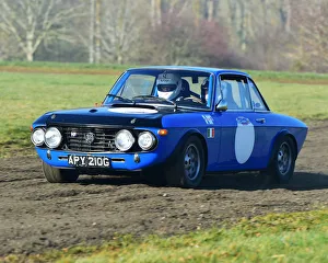 <b class=qtipBold><figcaption>CM26 7356 Lancia Fulvia Rallye HF</figcaption></b><br>Lancia Fulvia Rallye HF, Race Retro, Rally stage, Sunday 24th February, 2019, retro, nostalgia, motorsport, cars, vehicles, racing, classic cars, historic cars, nostalgia, vehicles, cars, rallying, retro, off road, outside, NAEC, National Agricultural Exhibition Centre, Stoneleigh Park, Warwickshire, England,<br><em>© 2019 Chris McEvoy, www.cjm-photography.co.uk, all rights reserved</em> CM26 7356 Lancia Fulvia Rallye HF