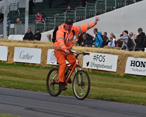 CM29 0005 Thats all folks, Time to go home, marshal on a bicycle