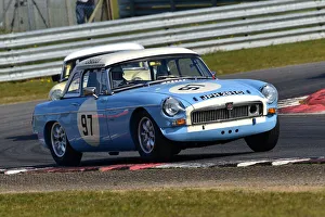 Prints of Tom Brent, MG B, Ecurie Classic Racing, Historic Sports Car Club, HSCC, Jim Russell Trophy Meeting, April 2021, Snetterton, Norfolk, Great Britain HSCC, Jim Russell Trophy Meeting, April 2021, Snetterton, Norfolk, Great Britain Prints: CM30 7630 Tom Brent, MG B