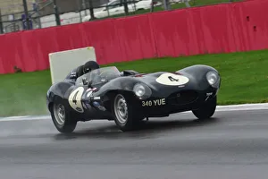 RAC Woodcote And Stirling Moss Trophy Prints: CM32 2185 Chris Ball, Nick Ball, Jaguar D-Type Shortnose
