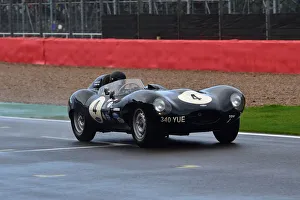 RAC Woodcote And Stirling Moss Trophy Prints: CM32 2186 Chris Ball, Nick Ball, Jaguar D-Type Shortnose