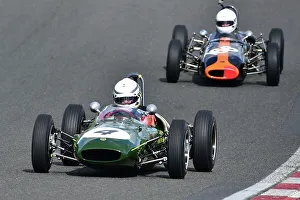 Prints of Andrew Hibberd, Lotus 22, Scheduled for twenty minutes of racing for the FJHRA/HSCC Historic Formula Junior Championship - Rear Engine, FJHRA, Formula Junior Historic Racing Association, HSCC HSCC Brands Indy April 2022 Prints: CM32 4919 Andrew Hibberd, Lotus 22