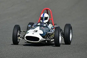Prints of Justin Fleming, Lynx Mk2, Scheduled for twenty minutes of racing for the FJHRA/HSCC Historic Formula Junior Championship - Rear Engine, FJHRA, Formula Junior Historic Racing Association, HSCC HSCC Brands Indy April 2022 Prints: CM32 4932 Justin Fleming, Lynx Mk2