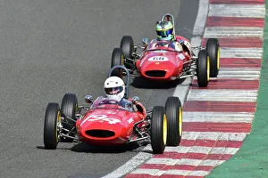 Prints of Clive Richards, Lotus 22, Scheduled for twenty minutes of racing for the FJHRA/HSCC Historic Formula Junior Championship - Rear Engine, FJHRA, Formula Junior Historic Racing Association, HSCC HSCC Brands Indy April 2022 Prints: CM32 4933 Clive Richards, Lotus 22