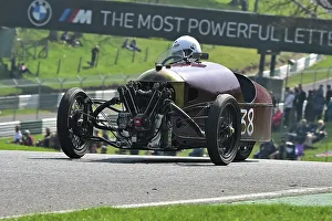 Prints of Angus Frost, Morgan Super Aero, Under 30s Scratch Race, 15 minute race, for drivers in the youth section, in an own car a family one or one loaner for the event by a generous member The Vintage Sports Car Club, Seaman And Len Thompson Trophies Race Meeting, Cadwell Park Circuit, Louth, Lincolnshire, England, June, 2022 Prints: CM32 9438 Angus Frost, Morgan Super Aero