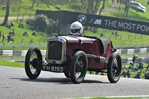 Prints of Louis Parkin, Austin 7 Ulster, Under 30s Scratch Race, 15 minute race, for drivers in the youth section, in an own car a family one or one loaner for the event by a generous member The Vintage Sports Car Club, Seaman And Len Thompson Trophies Race Meeting, Cadwell Park Circuit, Louth, Lincolnshire, England, June, 2022 Prints: CM32 9448 Louis Parkin, Austin 7 Ulster