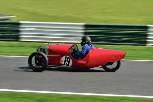 Prints of Sandford Andrews, Morgan Aero 2 seater, Under 30s Scratch Race, 15 minute race, for drivers in the youth section, in an own car a family one or one loaner for the event by a generous member The Vintage Sports Car Club, Seaman And Len Thompson Trophies Race Meeting, Cadwell Park Circuit, Louth, Lincolnshire, England, June, 2022 Prints: CM32 9483 Sandford Andrews, Morgan Aero 2 seater