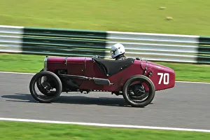 Prints of Louis Parkin, Austin 7 Ulster, Under 30s Scratch Race, 15 minute race, for drivers in the youth section, in an own car a family one or one loaner for the event by a generous member The Vintage Sports Car Club, Seaman And Len Thompson Trophies Race Meeting, Cadwell Park Circuit, Louth, Lincolnshire, England, June, 2022 Prints: CM32 9495 Louis Parkin, Austin 7 Ulster
