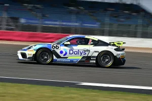 Prints of Peter Daly, Porsche Cayman Clubsport, Masters GT4 Classic Silverstone Challenge, two thirty minute races for vehicles constructed to GT4 regulations, divided into two classes The Classic Silverstone August 2022 Prints: CM33 7432 Peter Daly, Porsche Cayman Clubsport