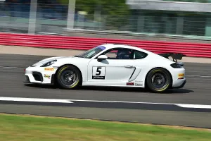 Prints of Keith Frieser, Porsche Cayman Clubsport, Masters GT4 Classic Silverstone Challenge, two thirty minute races for vehicles constructed to GT4 regulations, divided into two classes The Classic Silverstone August 2022 Prints: CM33 7437 Keith Frieser, Porsche Cayman Clubsport