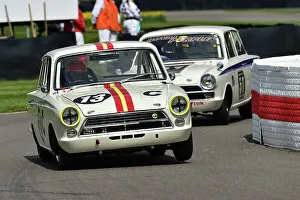 Jim Clark Trophy Prints: CM34 4516 Andy Priaulx, Shaun Lynn, Ford Lotus Cortina Mk1