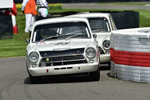 Jim Clark Trophy Prints: CM34 4522 Andrea Stortoni, Emanuele Pirro, Ford Lotus Cortina Mk1