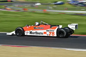 Prints of Warren Briggs, McLaren M29, Masters Racing Legends, two races of twenty minutes for F1 cars from the years 1966 to 1985, split into four classes, Jackie Stewart, Patrick Head, Niki Lauda Masters Historic Festival, Brands Hatch, May 2023 Prints: CM34 8331 Warren Briggs, McLaren M29