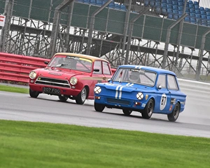Mike Gardiner Prints: CM5 3809 Simon Benoy, Hillman Imp, Mike Gardiner, Ford Lotus Cortina